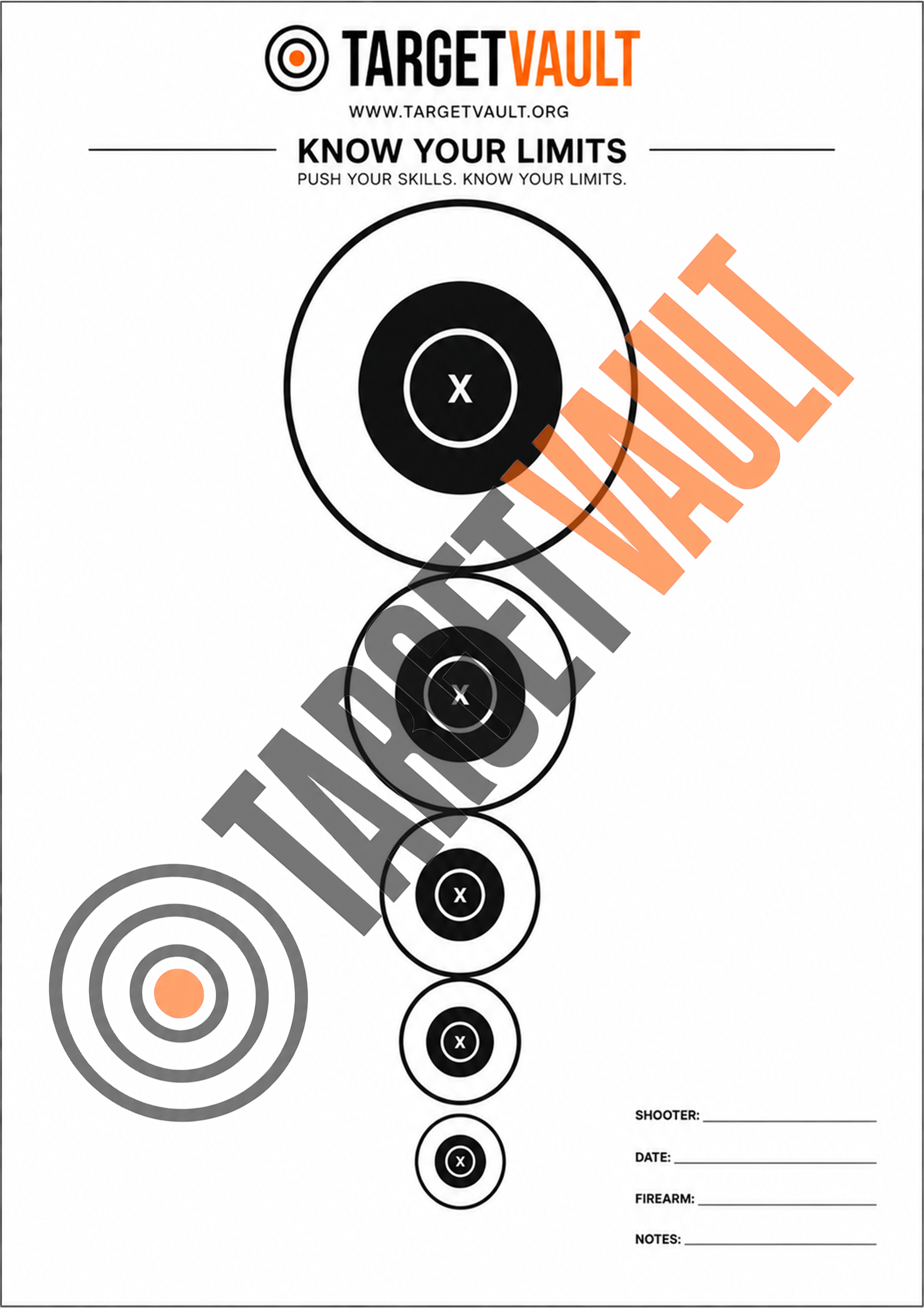 Know Your Limits Challenge — printable A4/A3 shooting target
